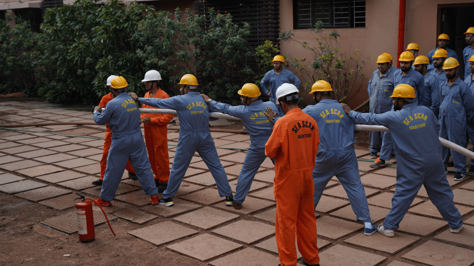 Fire fighting practicals with fire hose